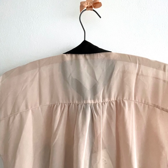 NWT NICE CLAUP Pink Blouse with Black Collar - Picture 6 of 9